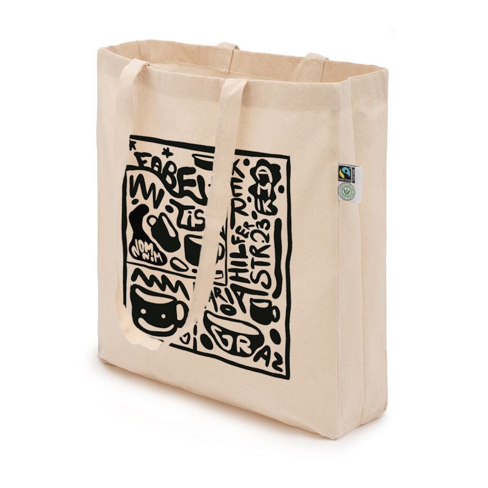 Bio-Baumwolltasche mit langen Henkeln